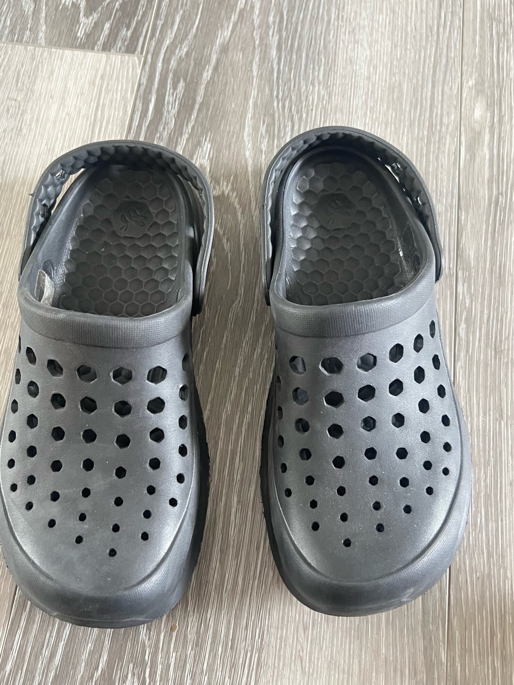 Men's Black Ventilated Slip-On Sandals with Adjustable Heel Strap